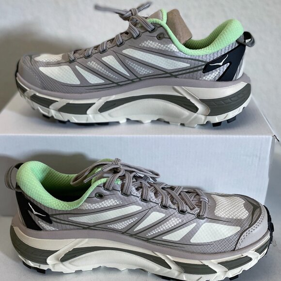 NEW IN BOX Hoka Mafate Speed 2 Running Shoes Sneakers Putty Eucalyptus Women 8.5 - Picture 3 of 12